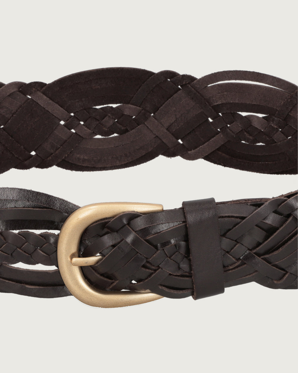 CINTURON TAYLOR TRENZADO BROWN GOLD