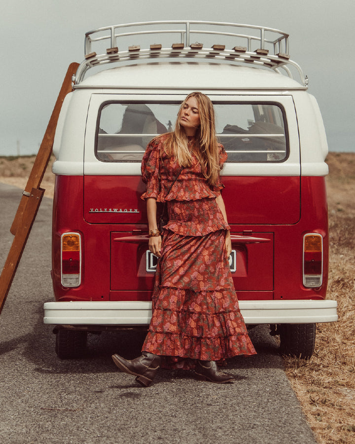 BLUSA SAFI RED FLOWERS