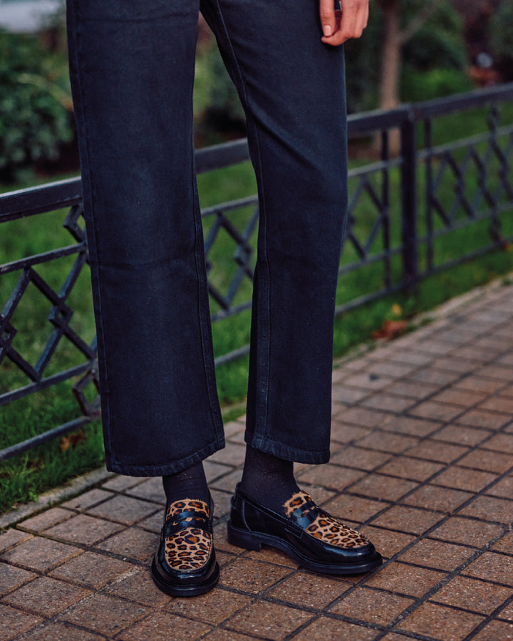 MOCASÍN GÉNOVA BLACK LEOPARDO