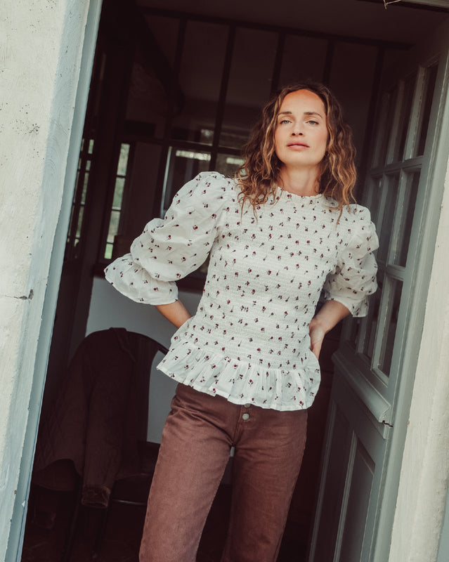 BLUSA CIARA WHITE FLOWERS