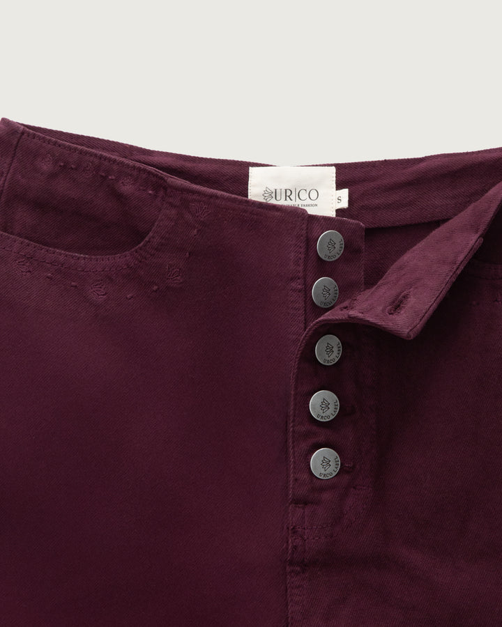JEANS BRASS BURGUNDY