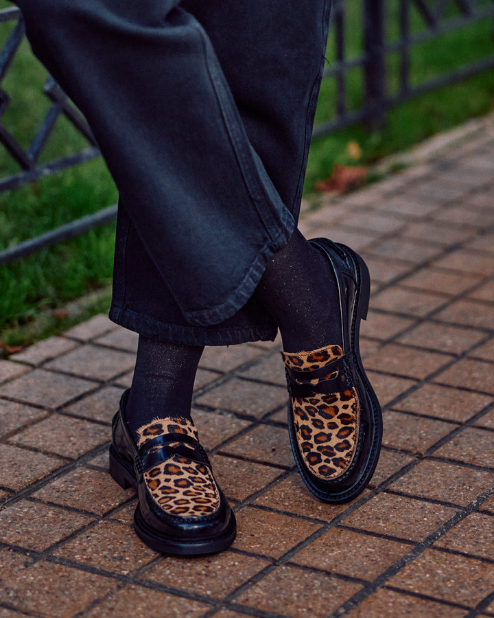 MOCASÍN GÉNOVA BLACK LEOPARDO