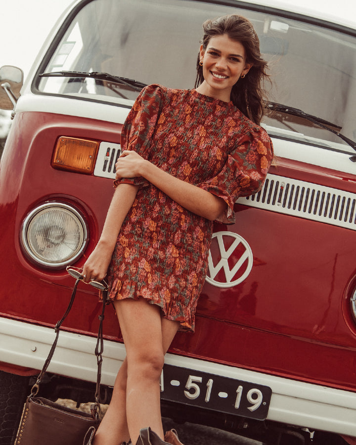 VESTIDO DALIA RED FLOWERS
