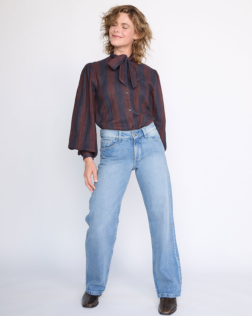 BLUSA MOSS NAVY RED STRIPES