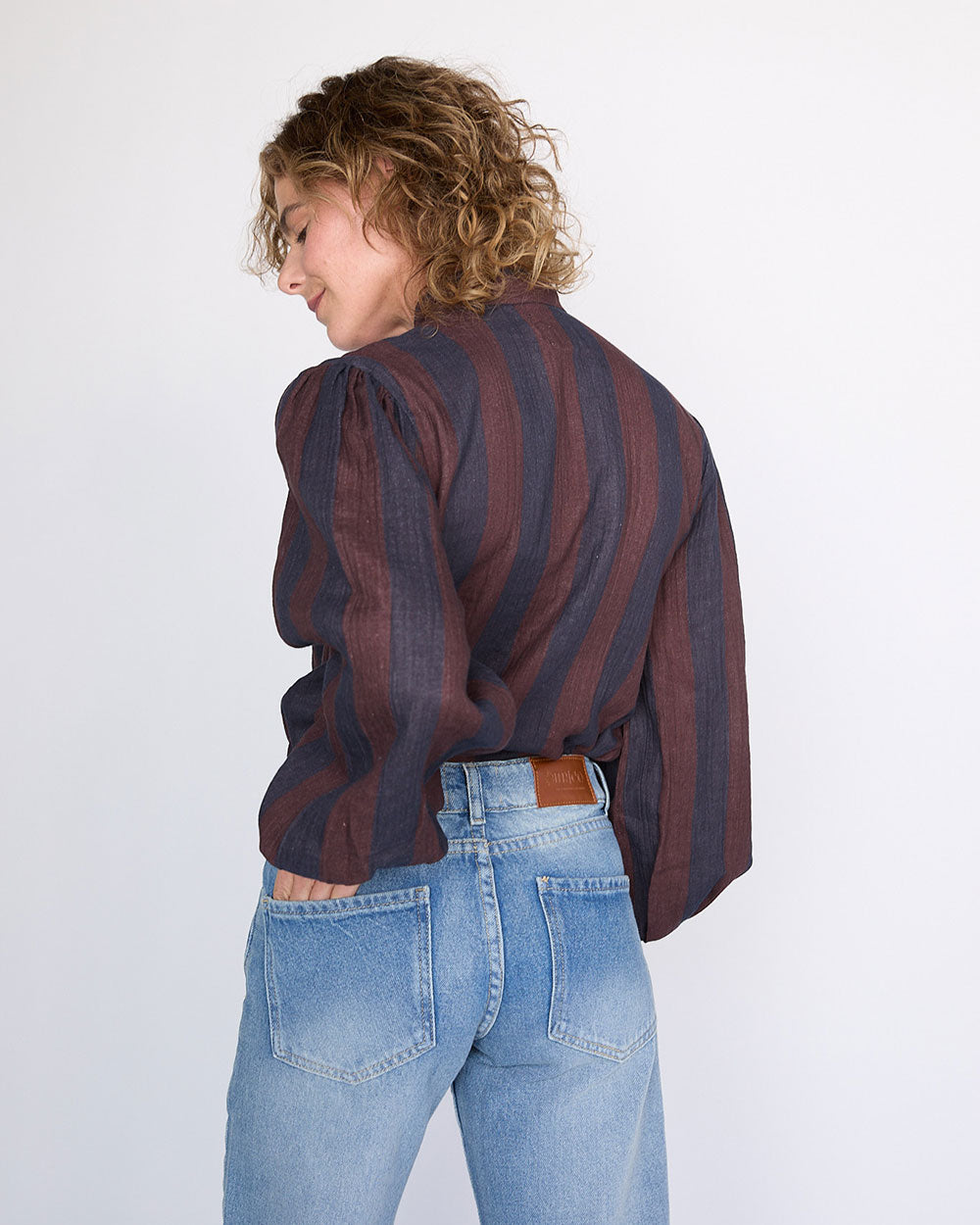 BLUSA MOSS NAVY RED STRIPES