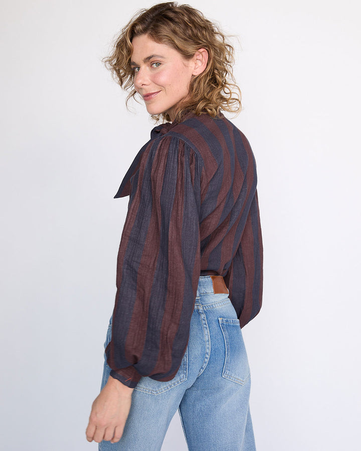BLUSA MOSS NAVY RED STRIPES