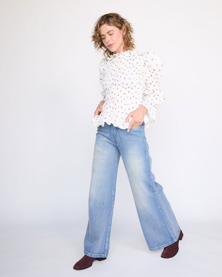 BLUSA FIONA WHITE FLOWERS