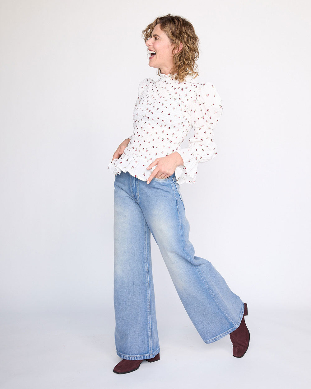 BLUSA FIONA WHITE FLOWERS