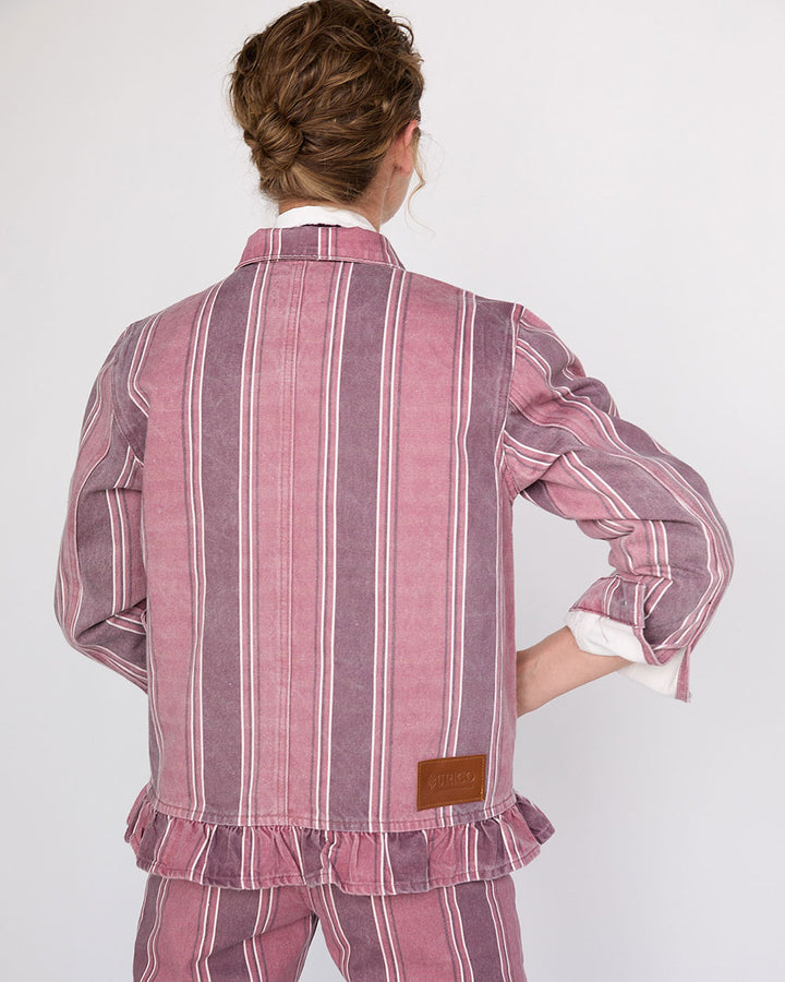 CHAQUETA MAREN BURGUNDY STRIPES