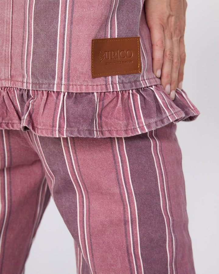 CHAQUETA MAREN BURGUNDY STRIPES