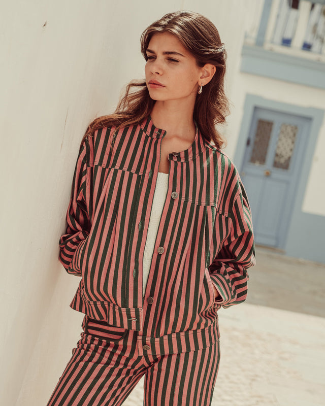 CHAQUETA ANNIE GREEN STRIPES