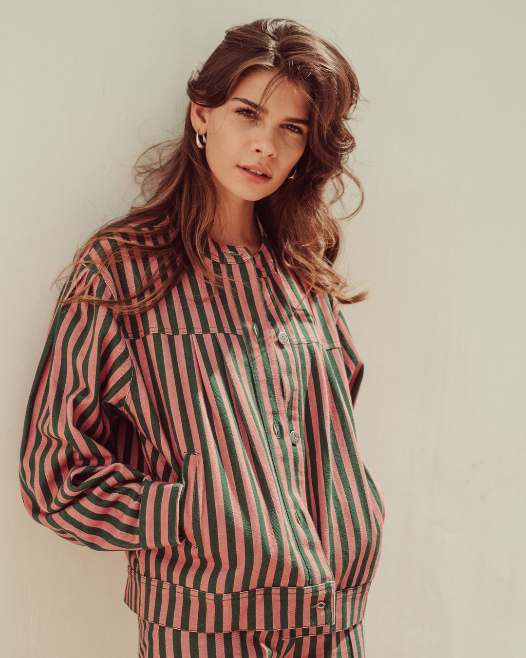 CHAQUETA ANNIE GREEN STRIPES