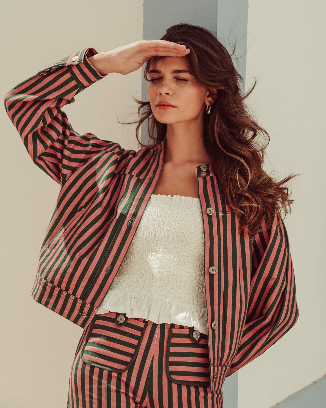 CHAQUETA ANNIE GREEN STRIPES