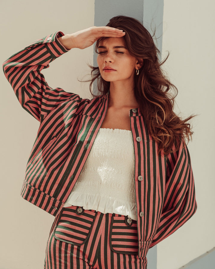 CHAQUETA ANNIE GREEN STRIPES