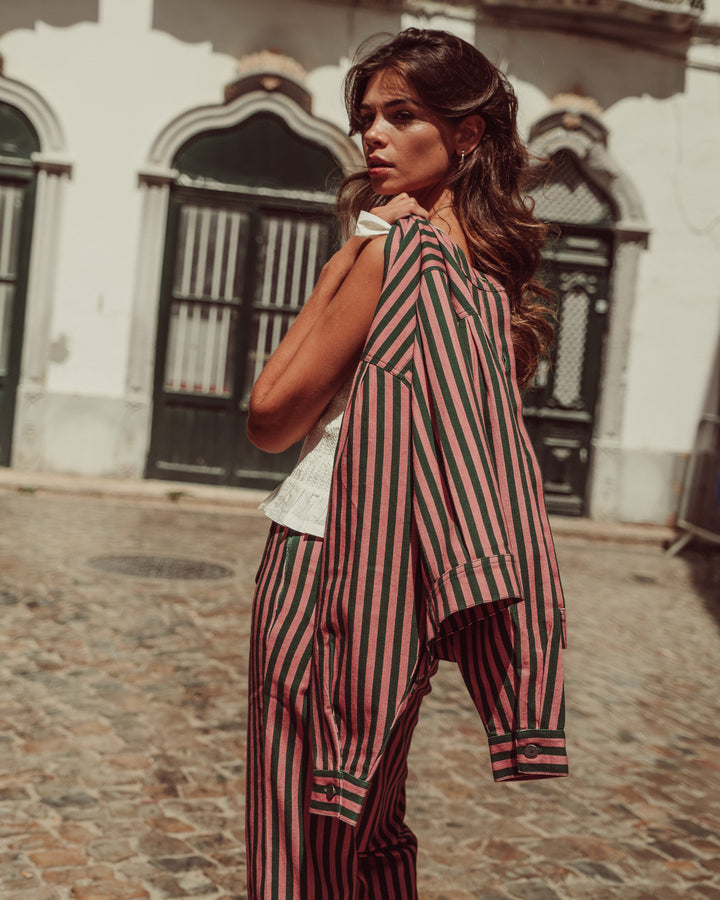 CHAQUETA ANNIE GREEN STRIPES
