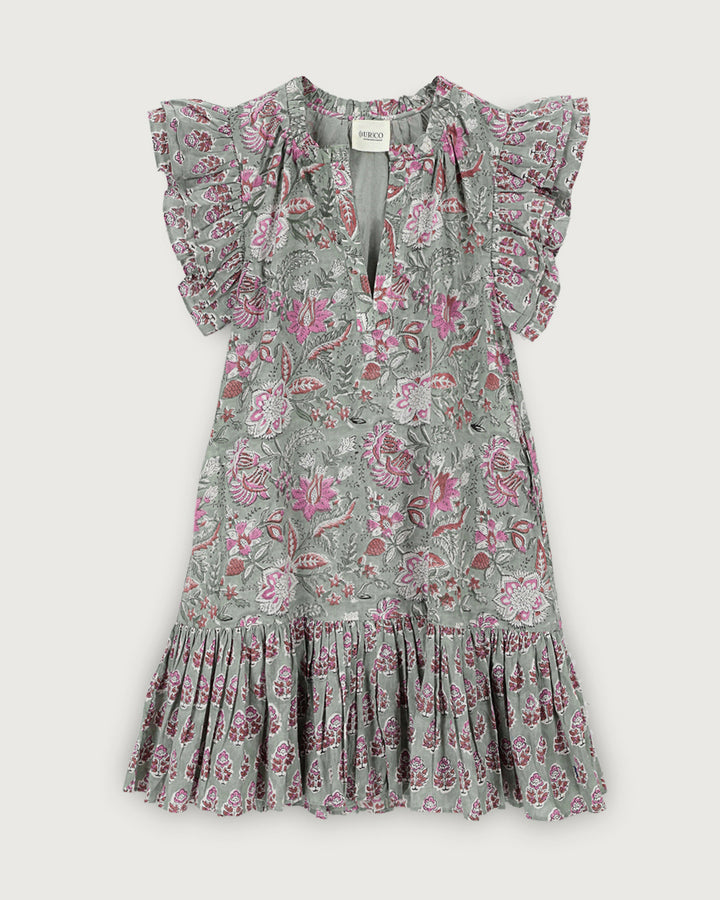 VESTIDO ANGELE GREEN FLOWERS