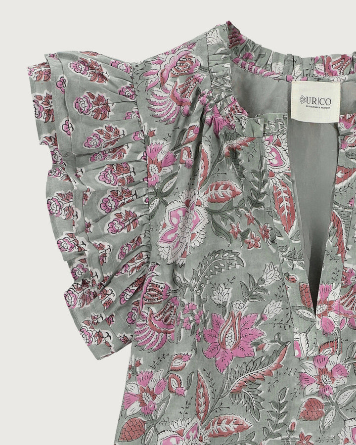 VESTIDO ANGELE GREEN FLOWERS