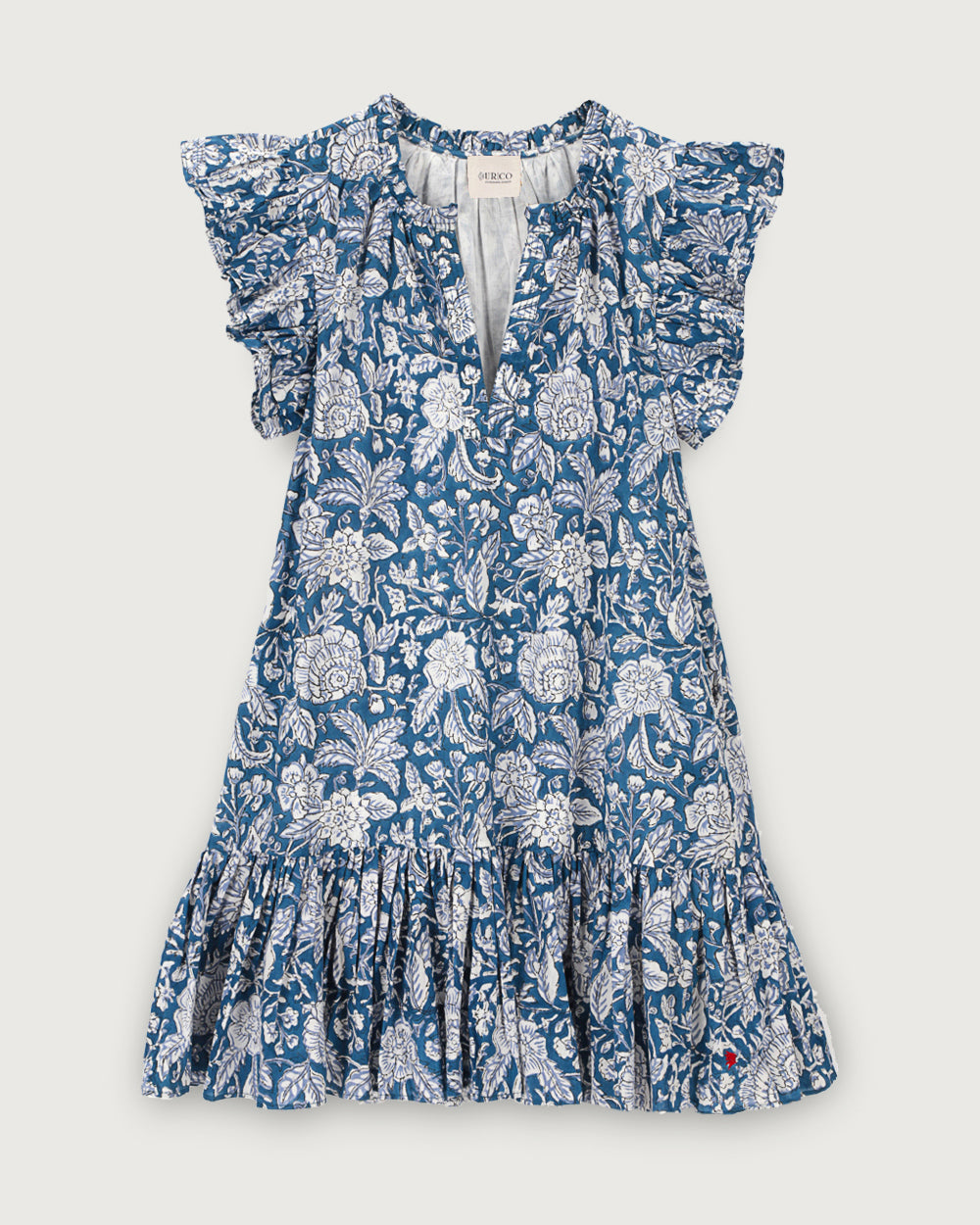 VESTIDO ANGELE NIGHT BLUE FLOWERS