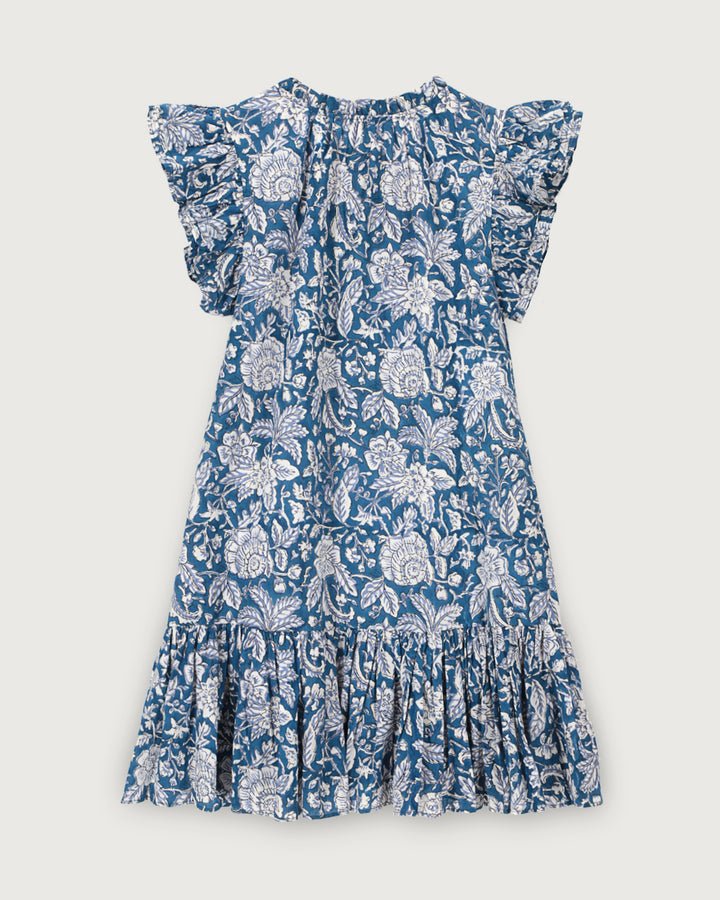 VESTIDO ANGELE NIGHT BLUE FLOWERS