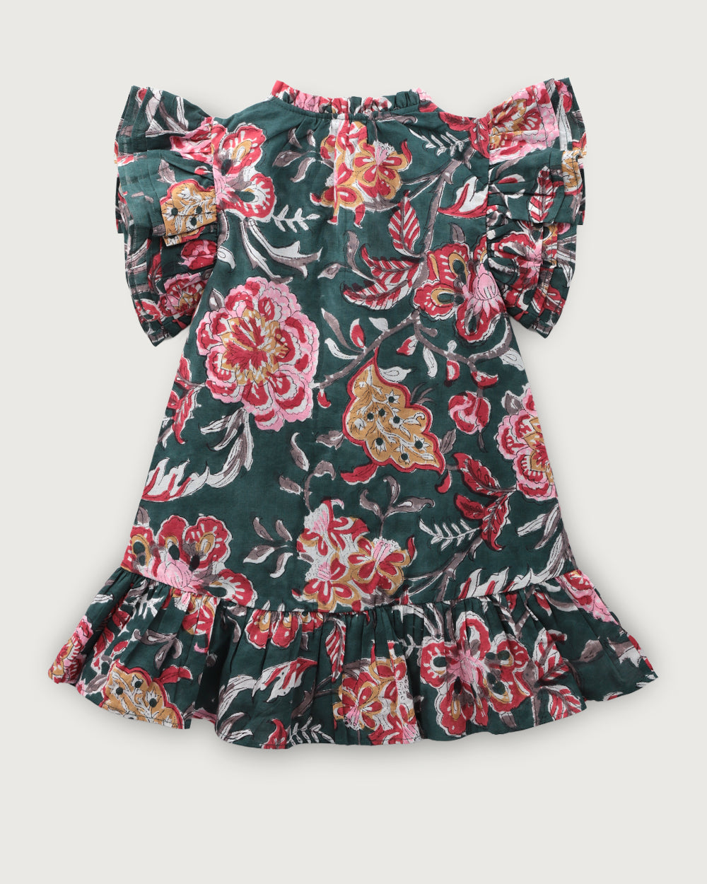 VESTIDO ANGELE PETROL BLUE FLOWERS PETIT