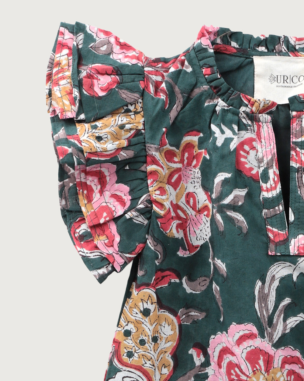 VESTIDO ANGELE PETROL BLUE FLOWERS PETIT