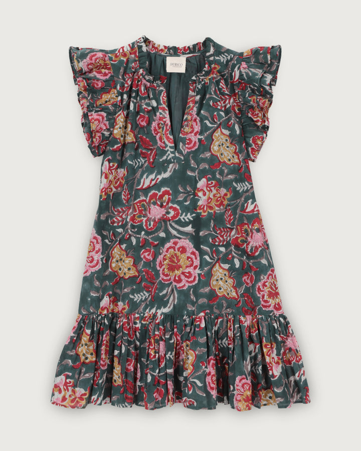 VESTIDO ANGELE PETROL FLOWERS