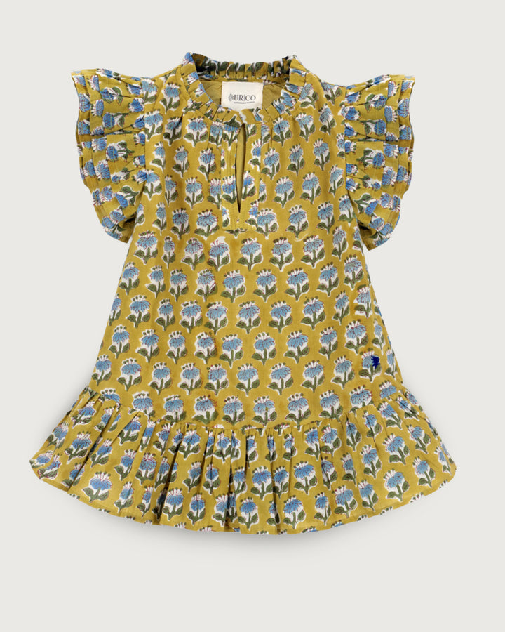 VESTIDO ANGELE PISTACHIO FLOWERS PETIT