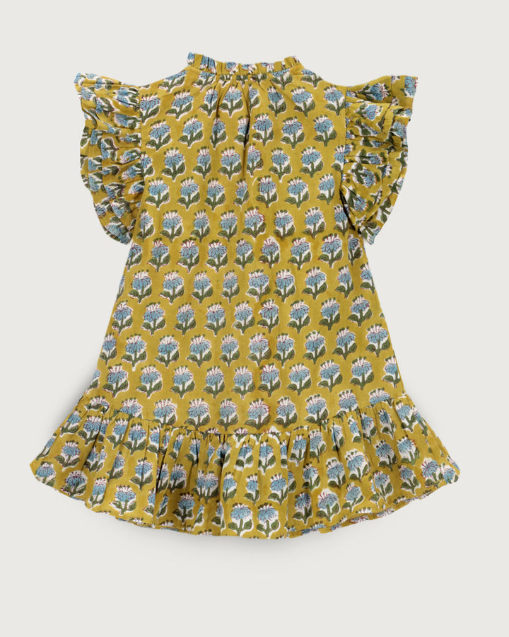 VESTIDO ANGELE PISTACHIO FLOWERS PETIT