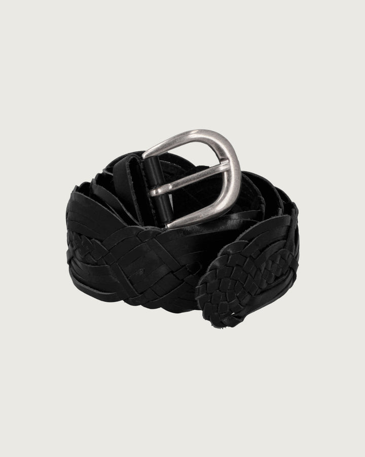 CINTURON ARETHA TRENZADO BLACK SILVER