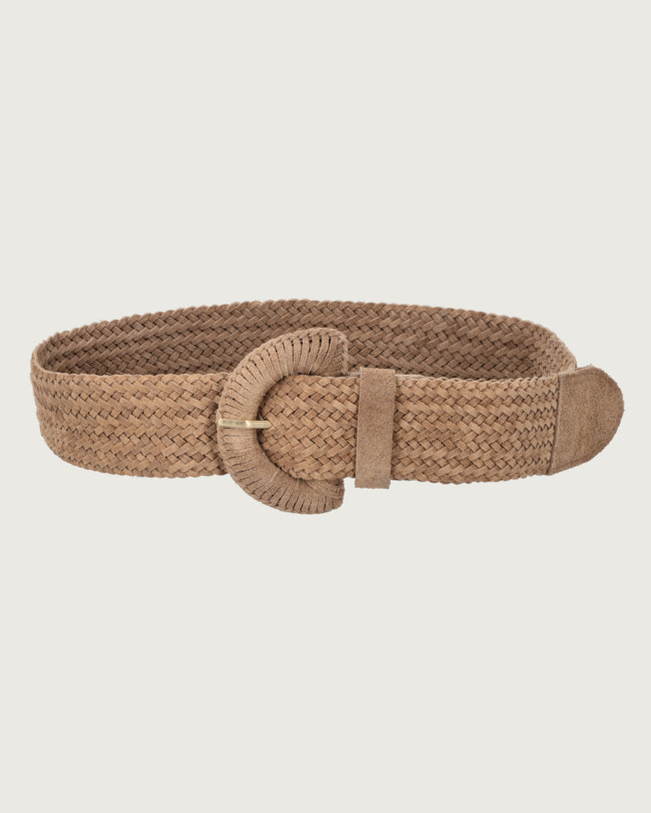 CINTURON ARETHA TAUPE GOLD