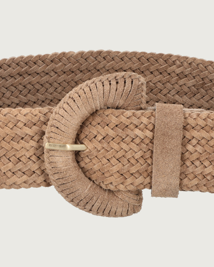 CINTURON ARETHA TAUPE GOLD