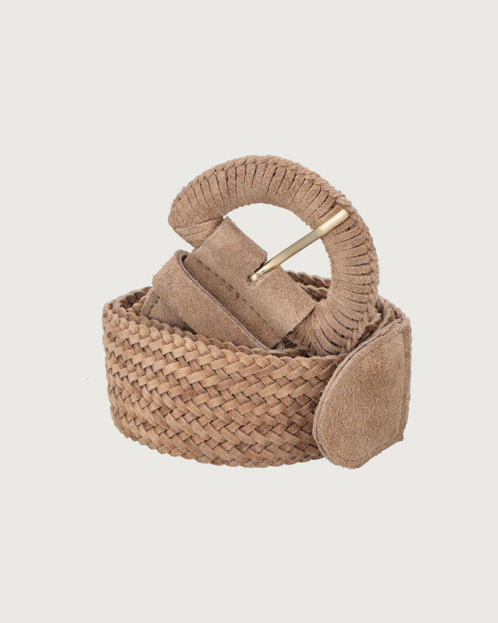 CINTURON ARETHA TAUPE GOLD