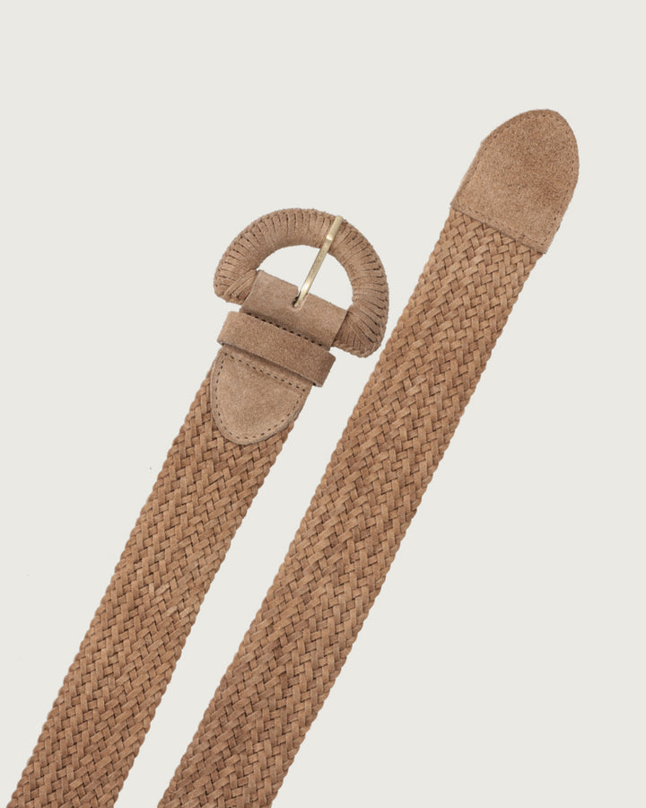 CINTURON ARETHA TAUPE GOLD