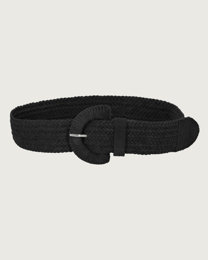 CINTURON ARETHA CIRCULAR BLACK SILVER