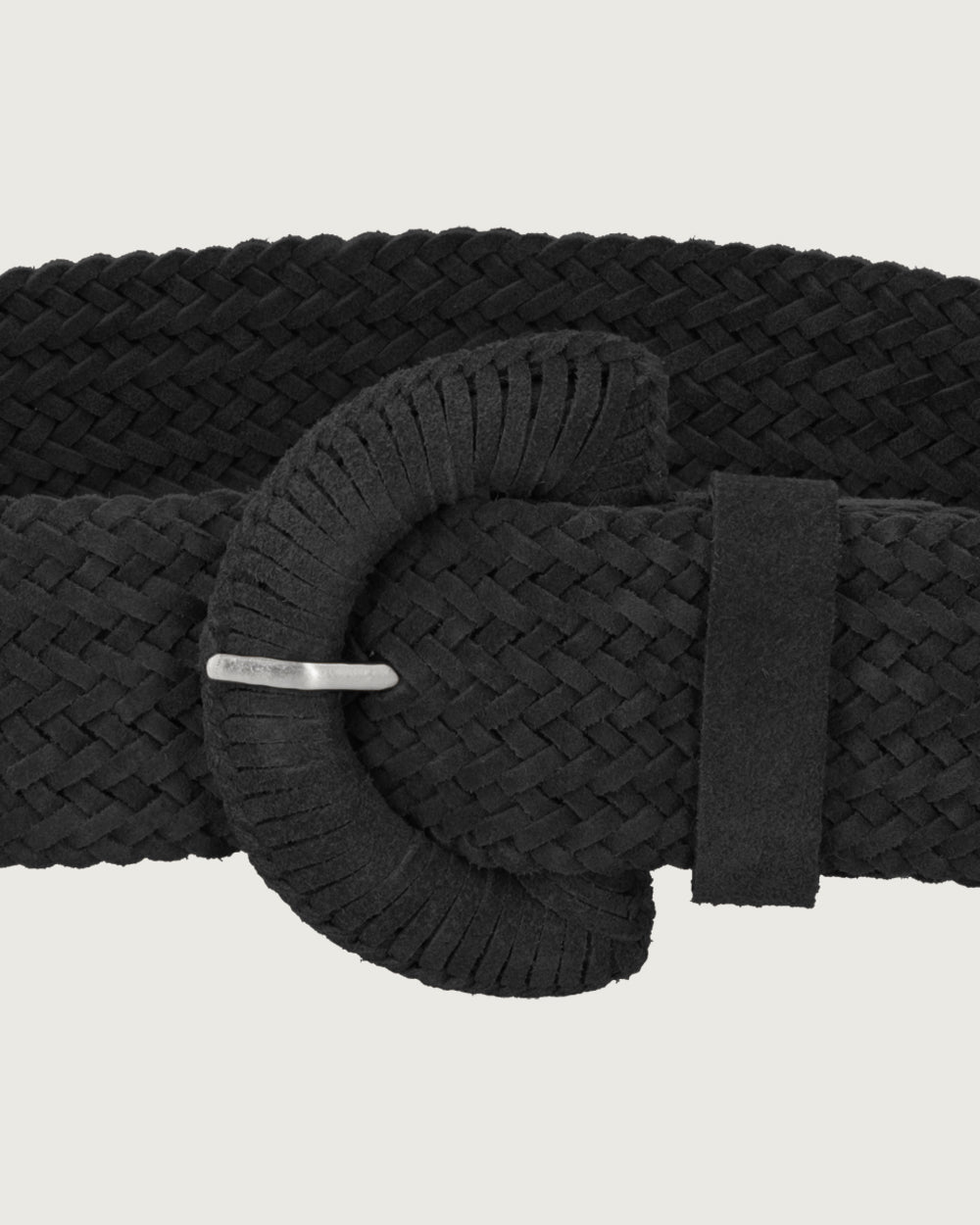 CINTURON ARETHA CIRCULAR BLACK SILVER