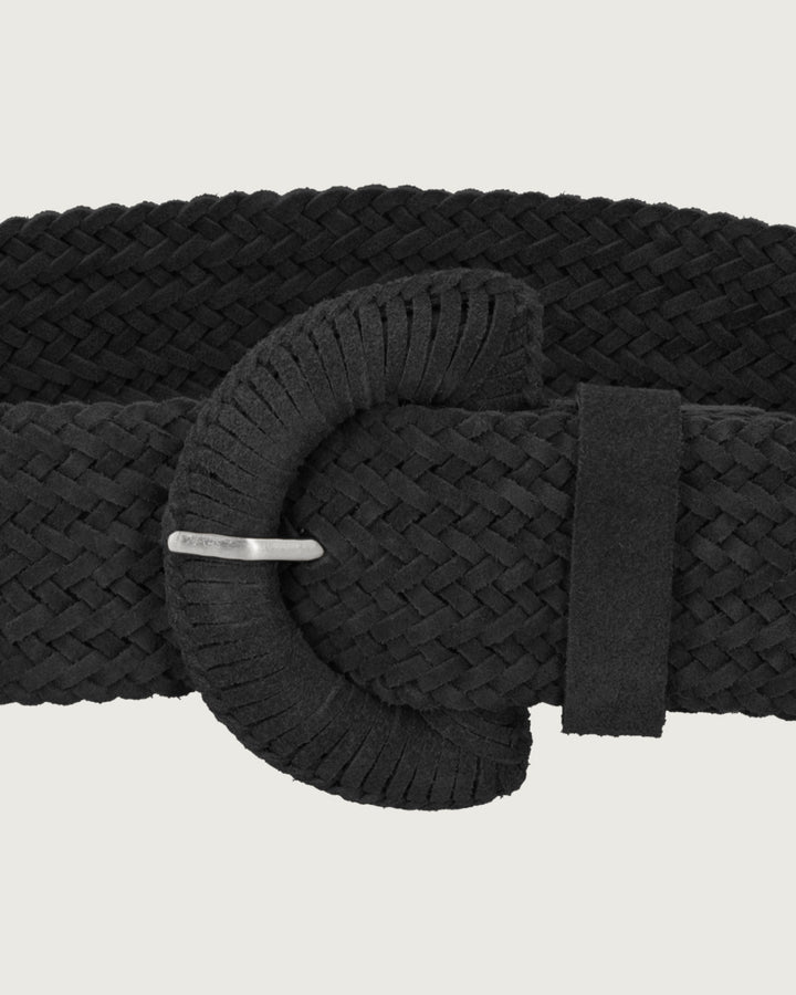CINTURON ARETHA CIRCULAR BLACK SILVER
