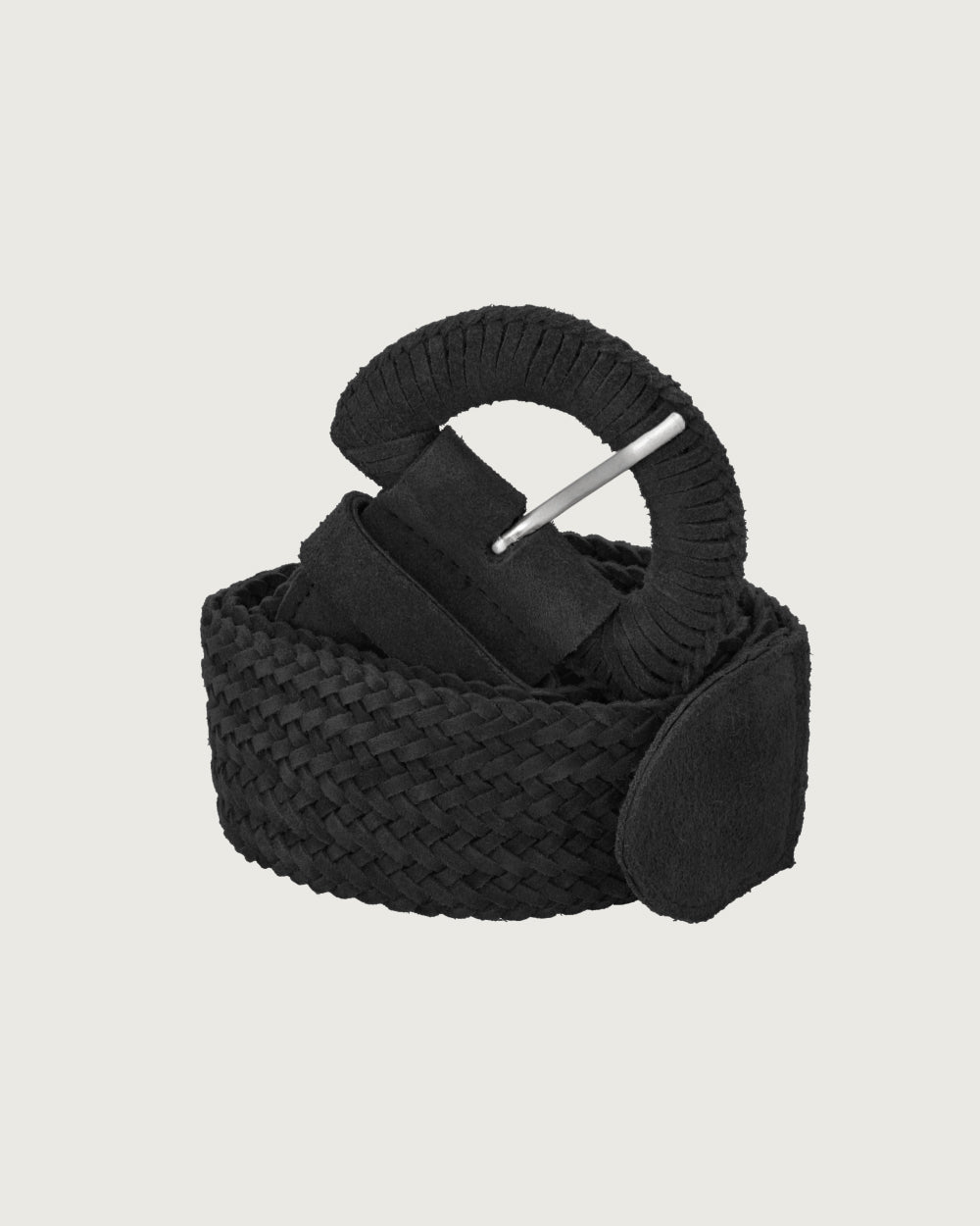 CINTURON ARETHA CIRCULAR BLACK SILVER