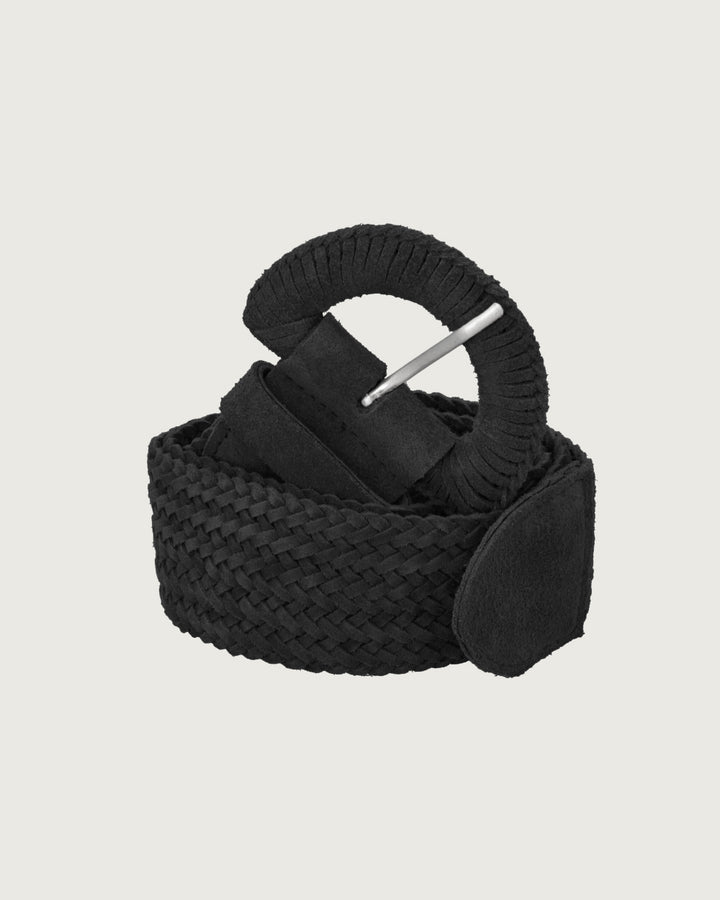 CINTURON ARETHA CIRCULAR BLACK SILVER