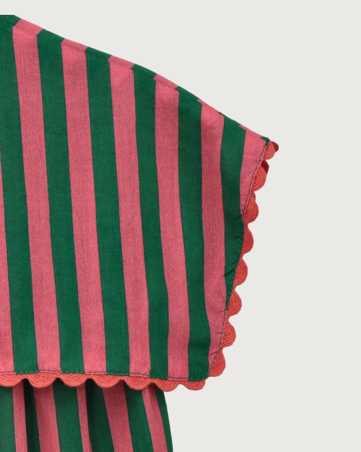 VESTIDO AURORA GREEN STRIPES PETIT