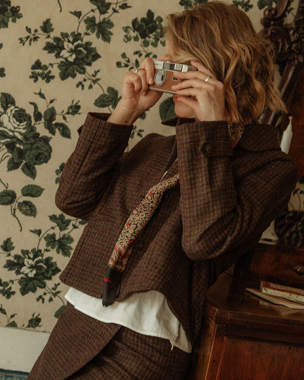 CHAQUETA ZANI LANA BROWN CHECKS