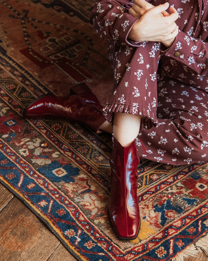 BOTÍN MEGAN BURGUNDY