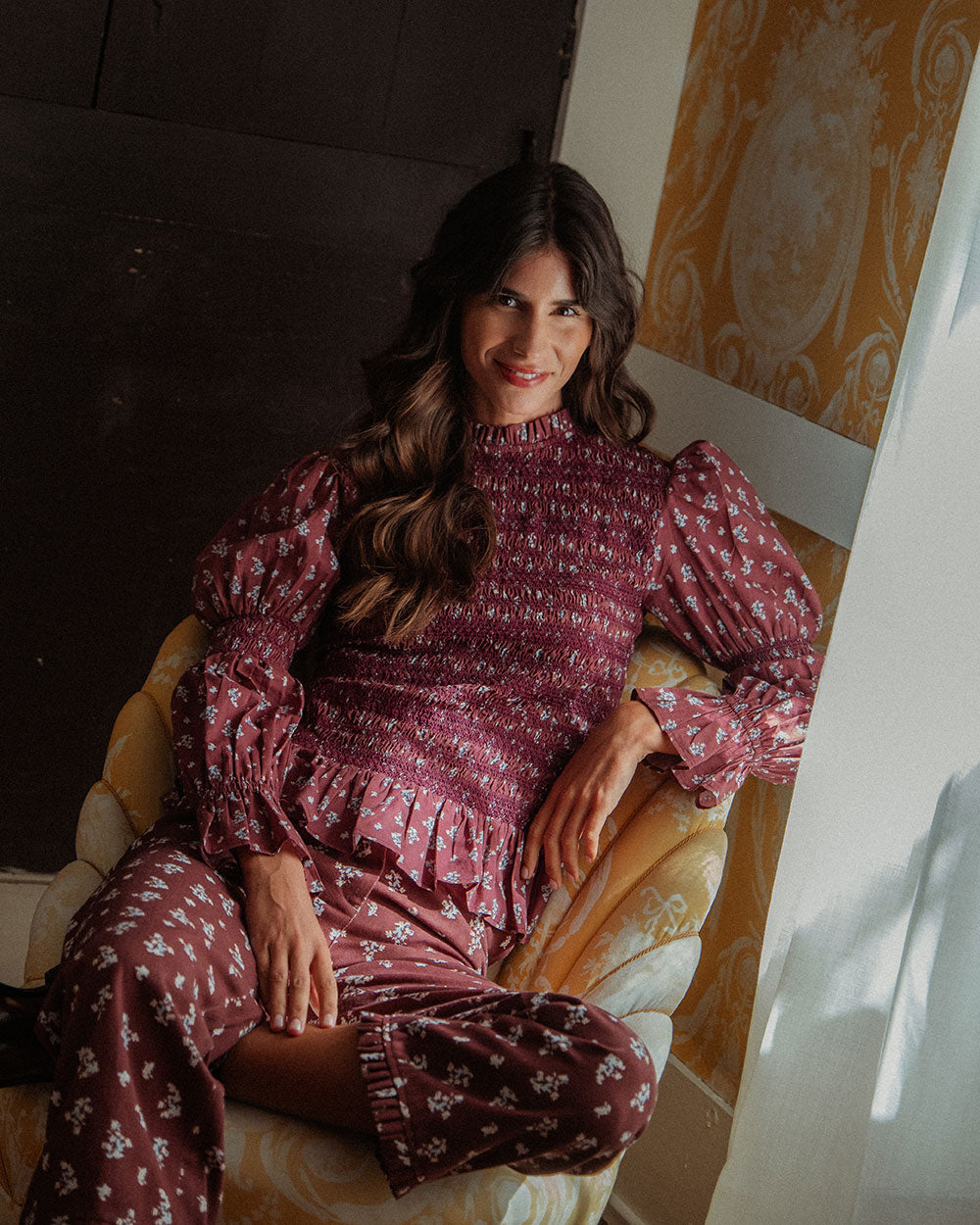 BLUSA FIONA CHERRY BLOSSOM BURGUNDY