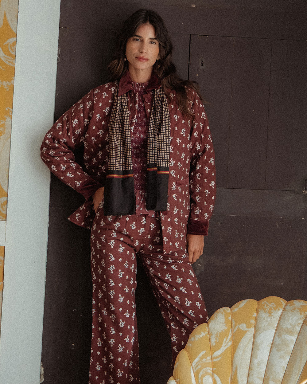 CHAQUETA JUANA CHERRY BLOSSOM BURGUNDY