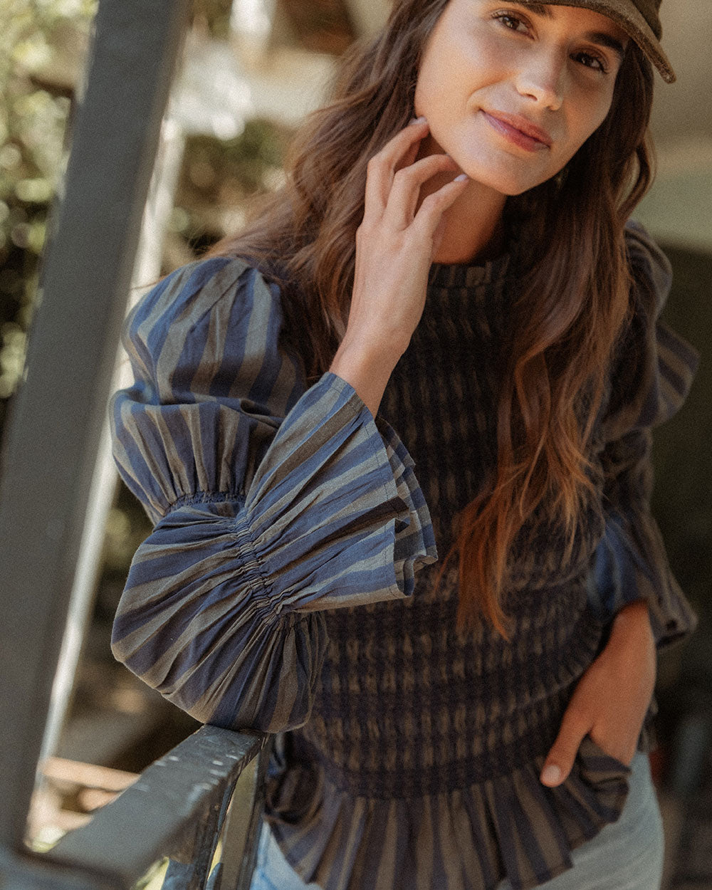 BLUSA FIONA GREEN STRIPES