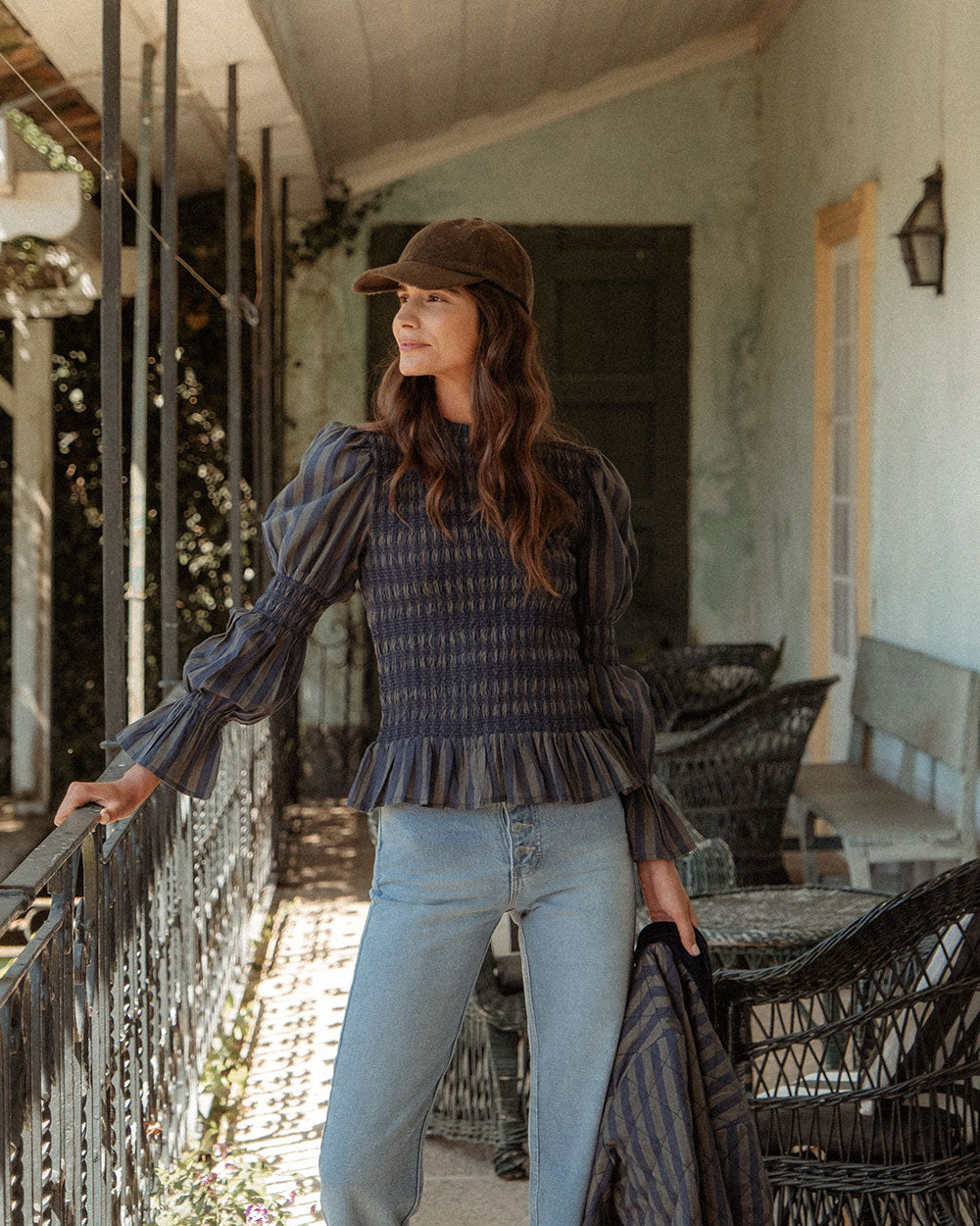 BLUSA FIONA GREEN STRIPES