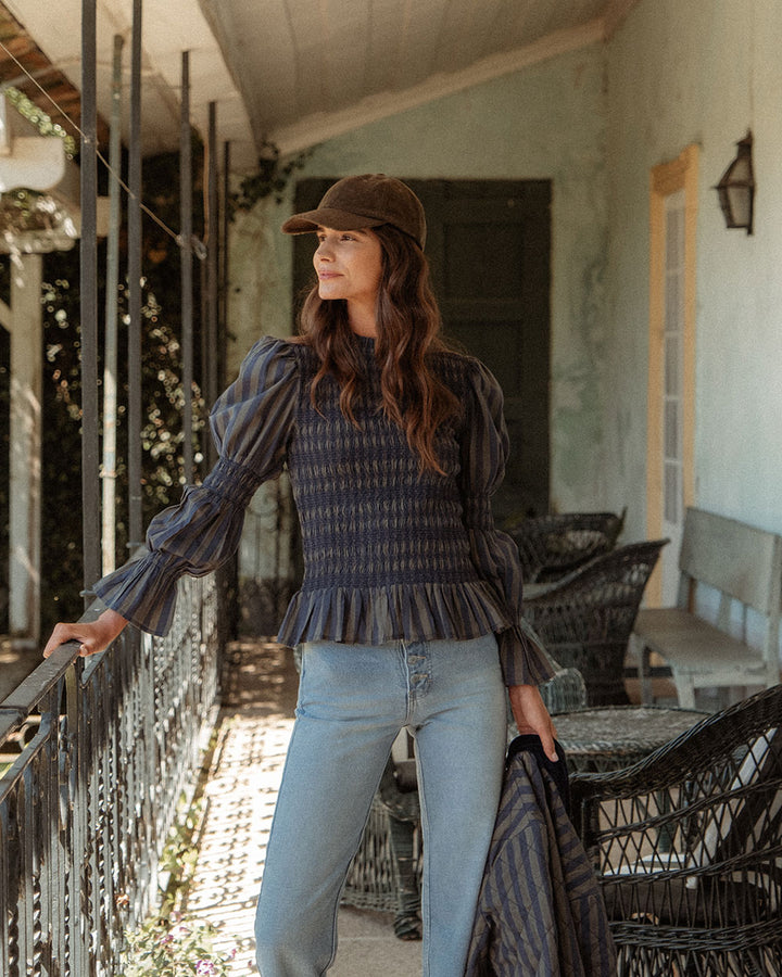 BLUSA FIONA GREEN STRIPES