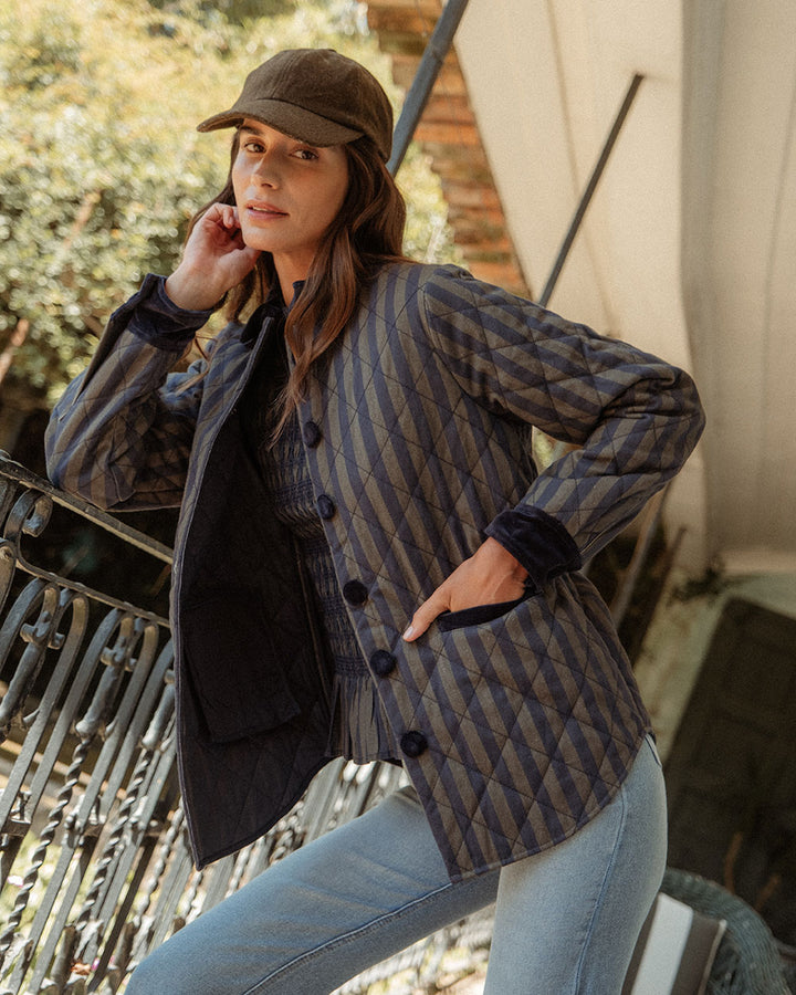 CHAQUETA JUANA GREEN STRIPES
