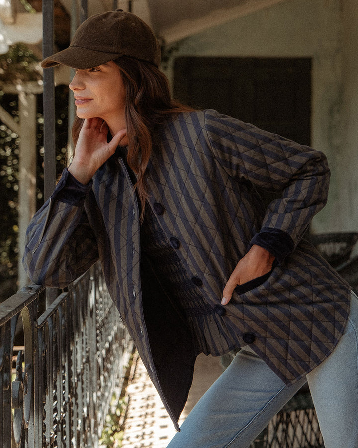 CHAQUETA JUANA GREEN STRIPES