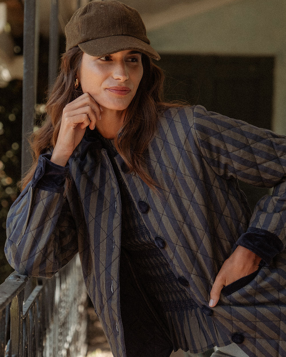 CHAQUETA JUANA GREEN STRIPES
