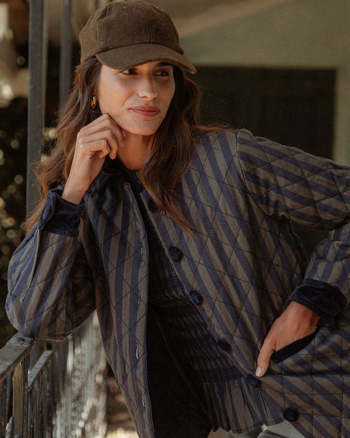 CHAQUETA JUANA GREEN STRIPES